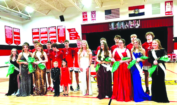 Queen Tristen Daniel and her court. (Photo from MHS)